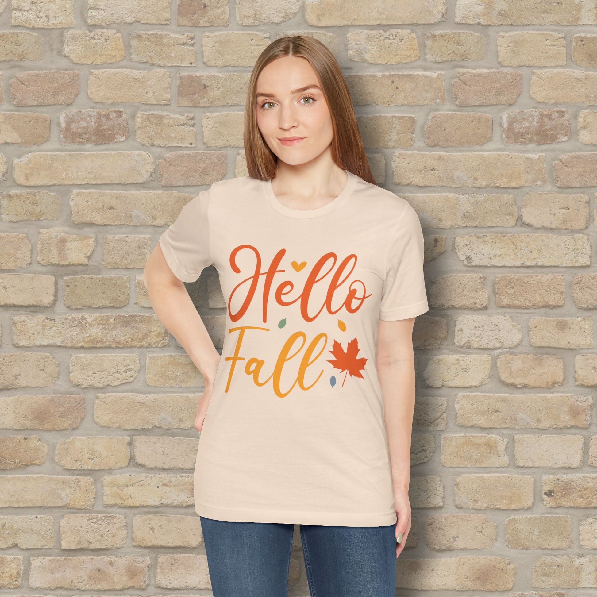 Mostly Text Hello Fall Tee - Vibrant Styles