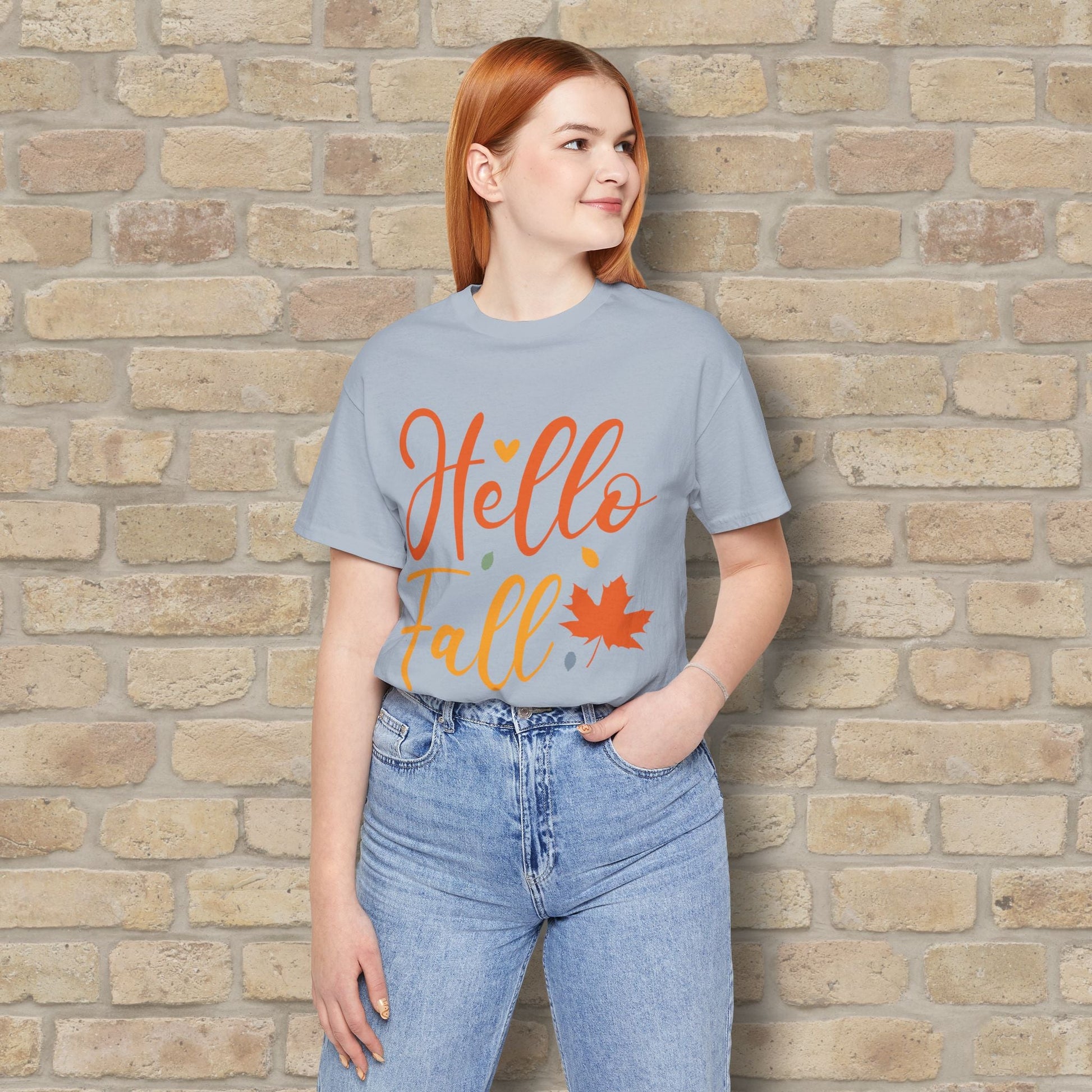 Mostly Text Hello Fall Tee - Vibrant Styles