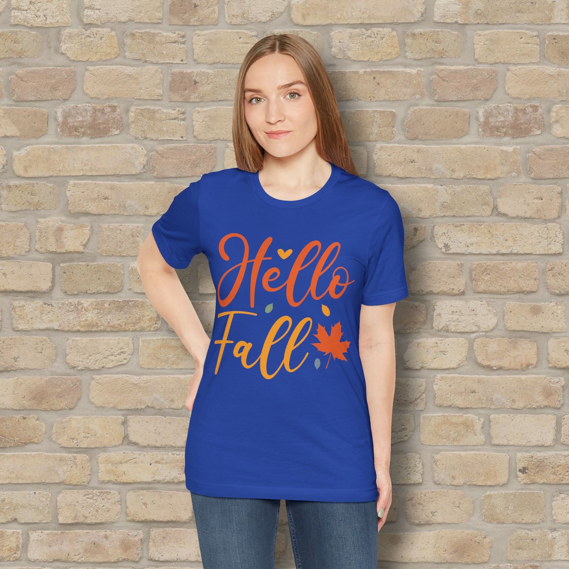 Mostly Text Hello Fall Tee - Vibrant Styles
