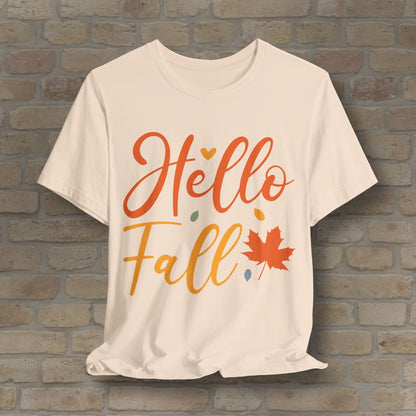 Mostly Text Hello Fall Tee - Vibrant Styles