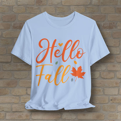 Mostly Text Hello Fall Tee - Vibrant Styles