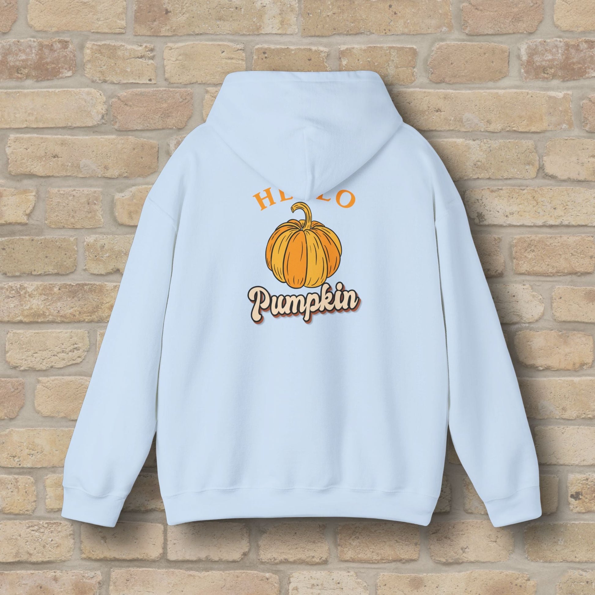 Graphic & Text Hello Pumpkin Pullover Hoodie - Vibrant Styles