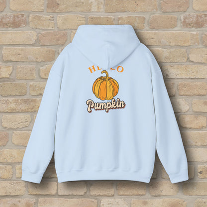 Graphic & Text Hello Pumpkin Pullover Hoodie - Vibrant Styles