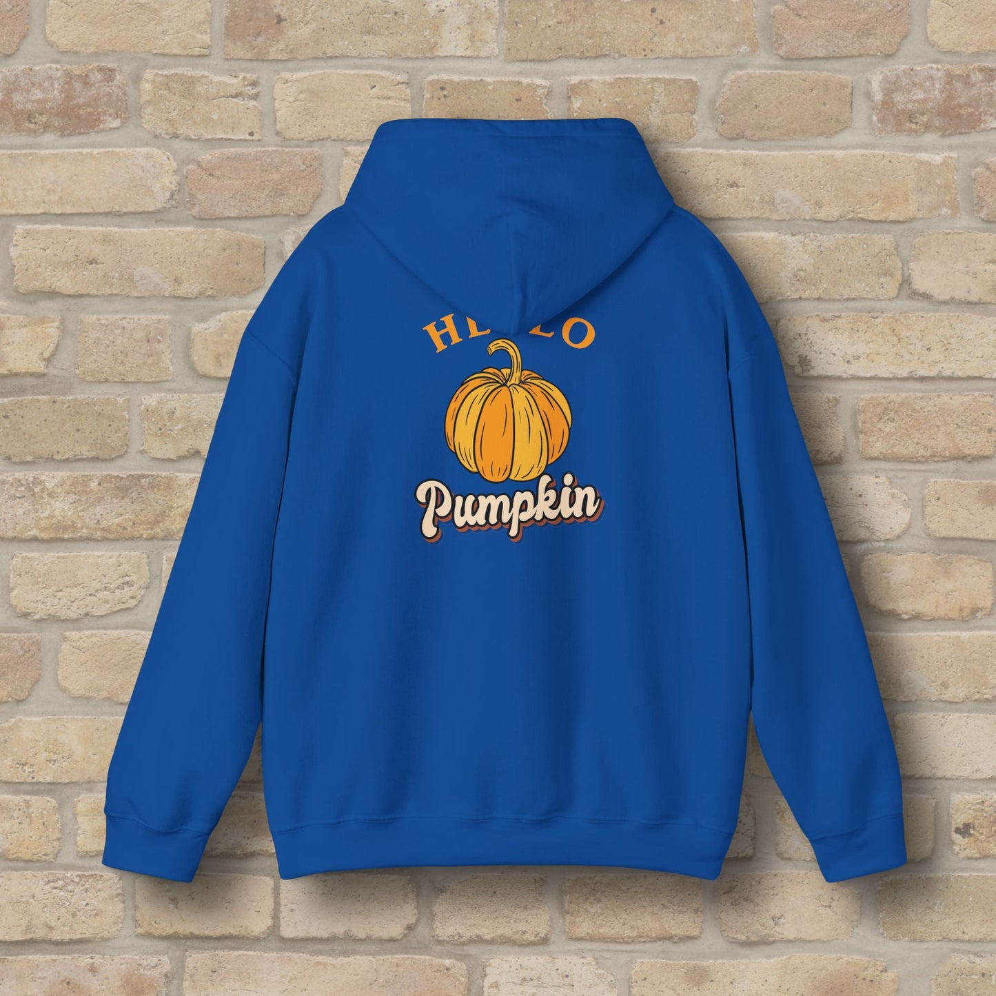 Graphic & Text Hello Pumpkin Pullover Hoodie - Vibrant Styles