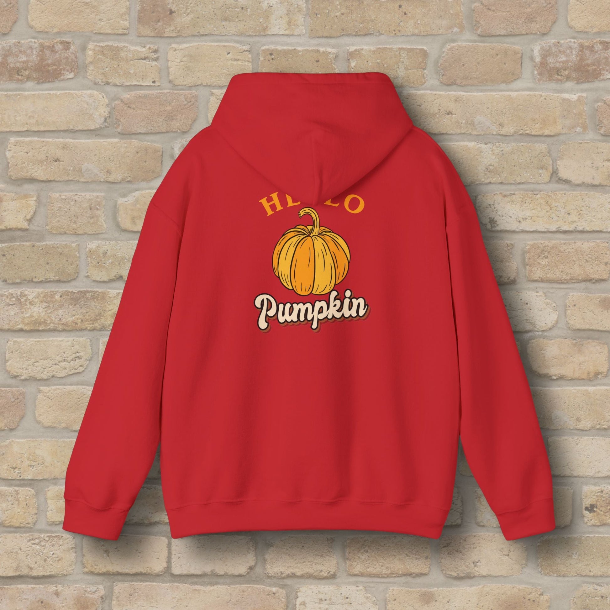 Graphic & Text Hello Pumpkin Pullover Hoodie - Vibrant Styles