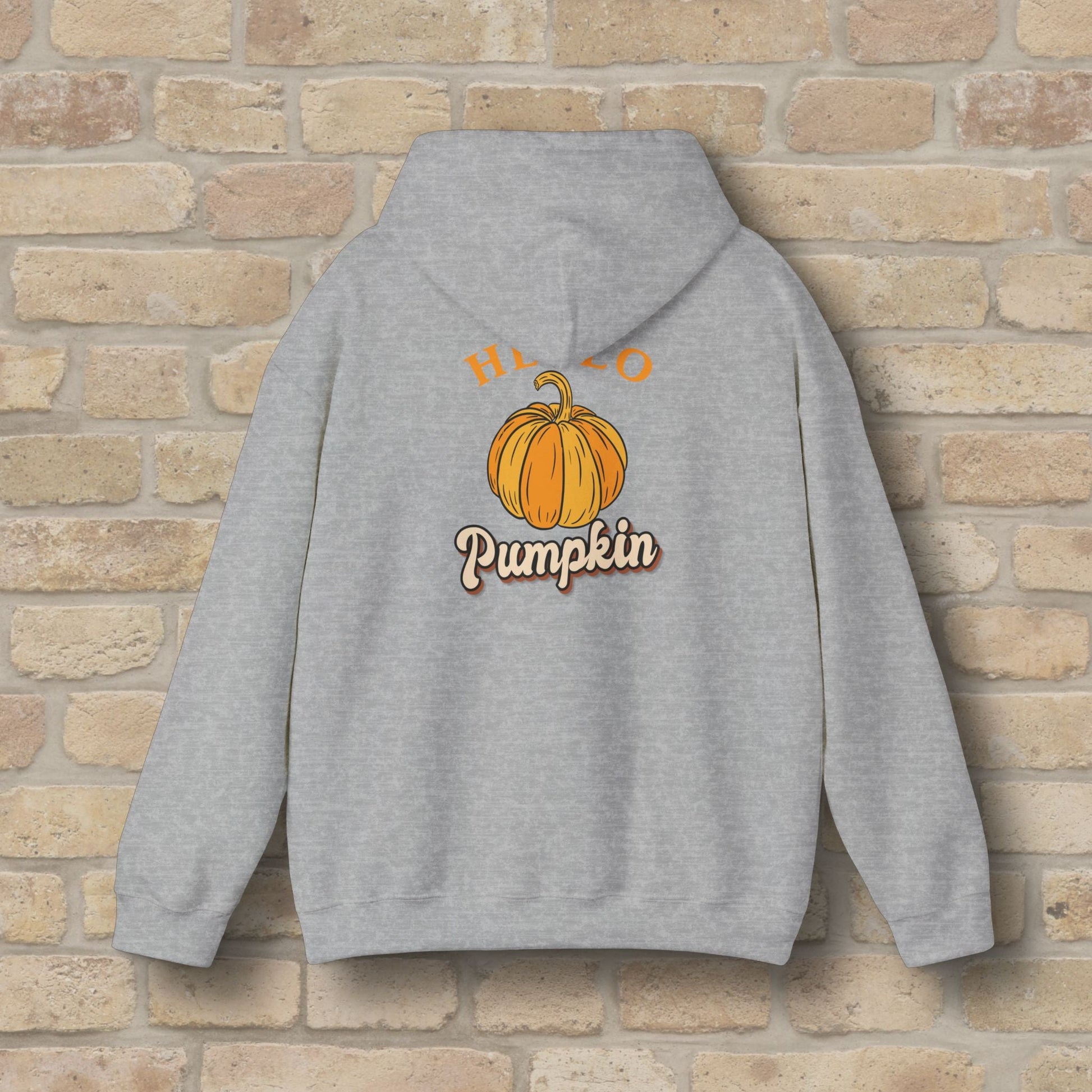 Graphic & Text Hello Pumpkin Pullover Hoodie - Vibrant Styles