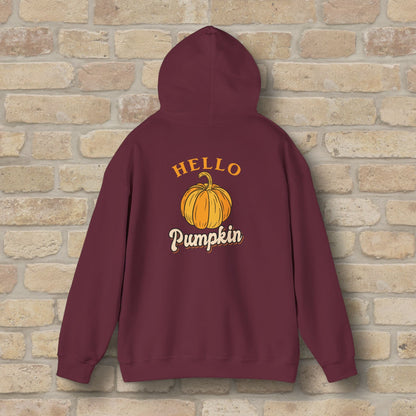 Graphic & Text Hello Pumpkin Pullover Hoodie - Vibrant Styles