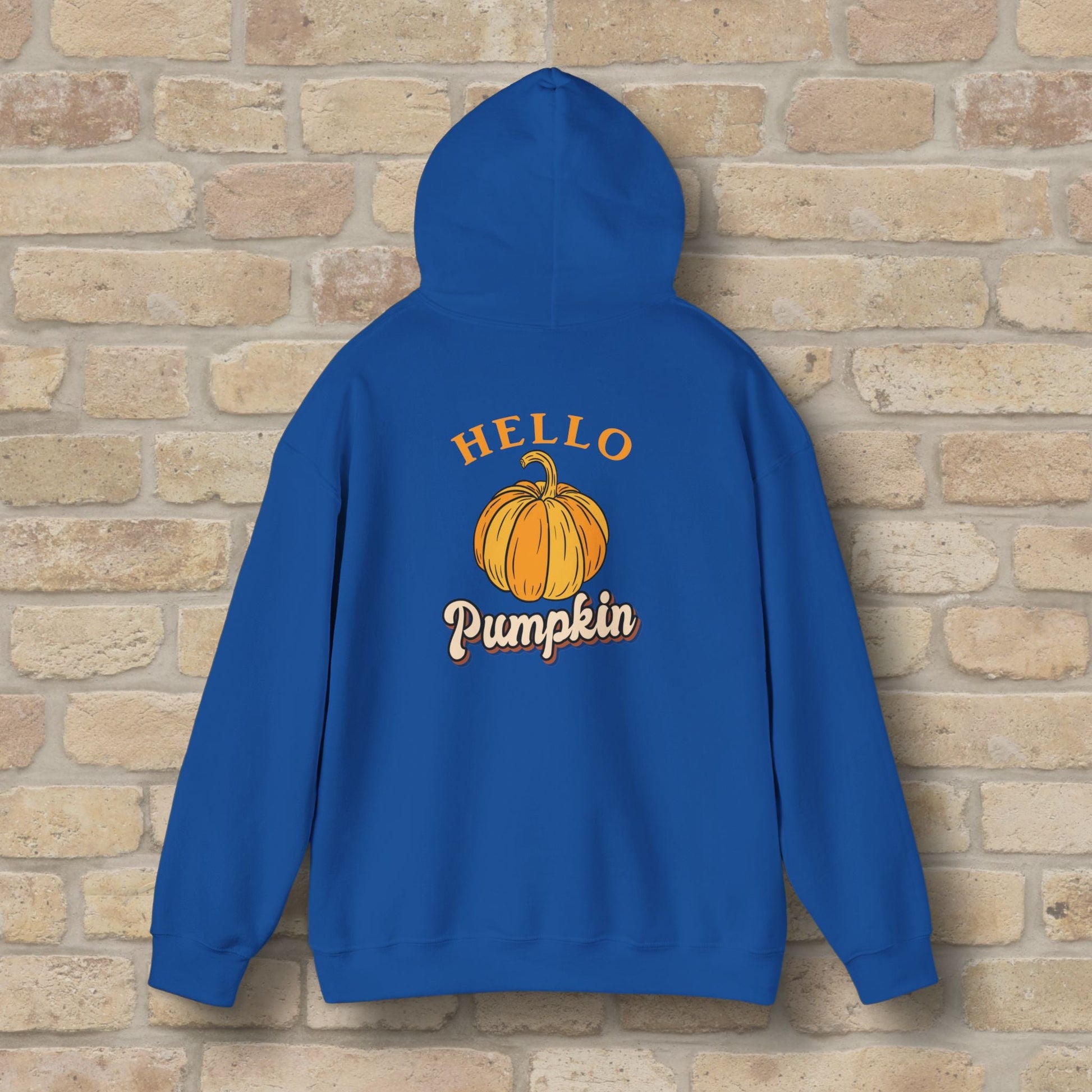 Graphic & Text Hello Pumpkin Pullover Hoodie - Vibrant Styles