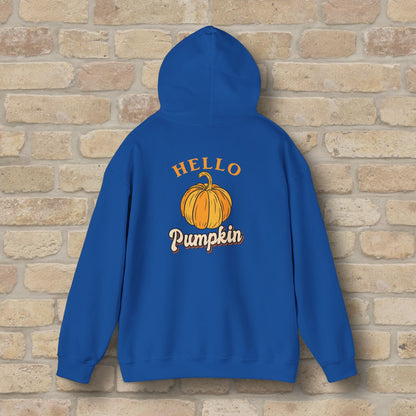 Graphic & Text Hello Pumpkin Pullover Hoodie - Vibrant Styles