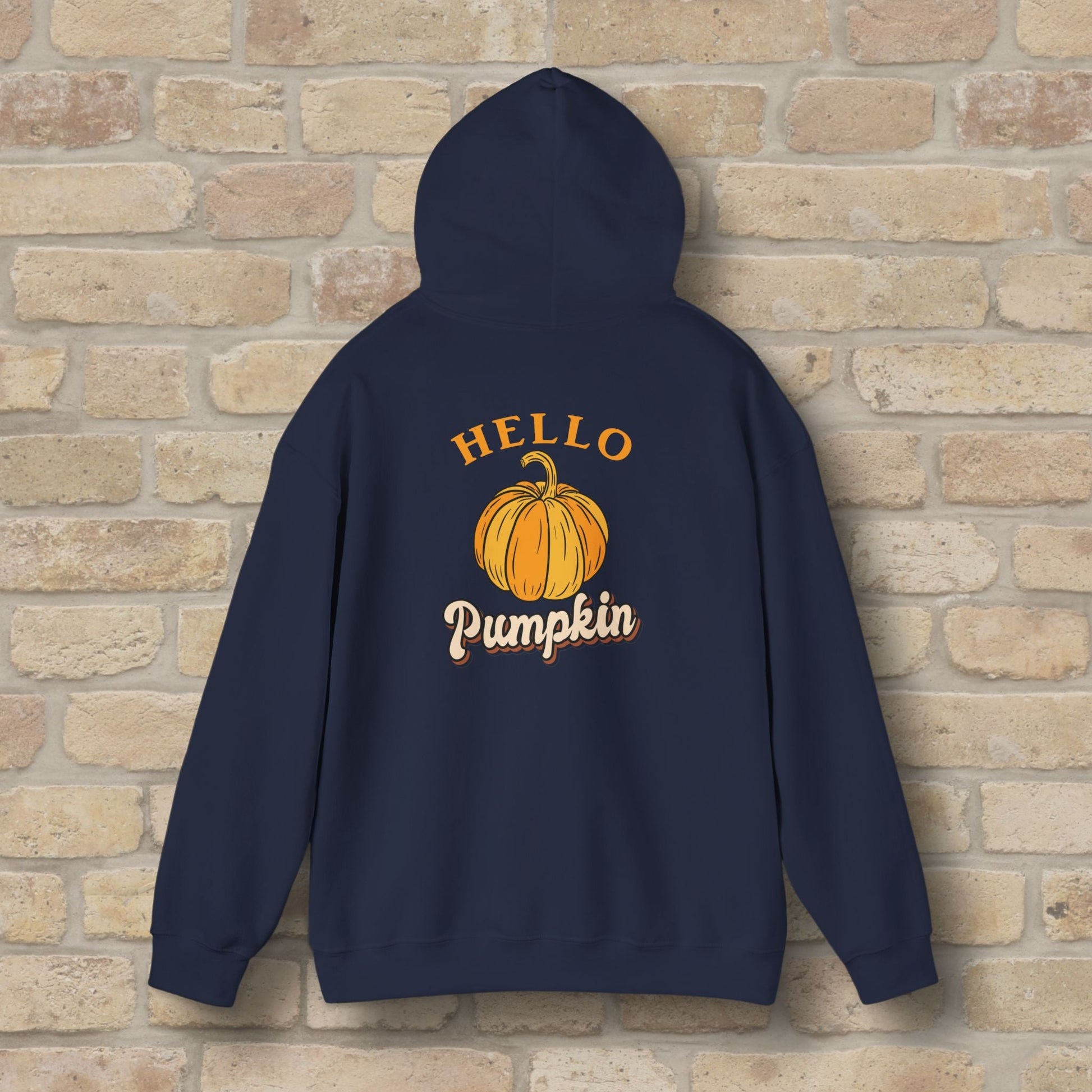Graphic & Text Hello Pumpkin Pullover Hoodie - Vibrant Styles