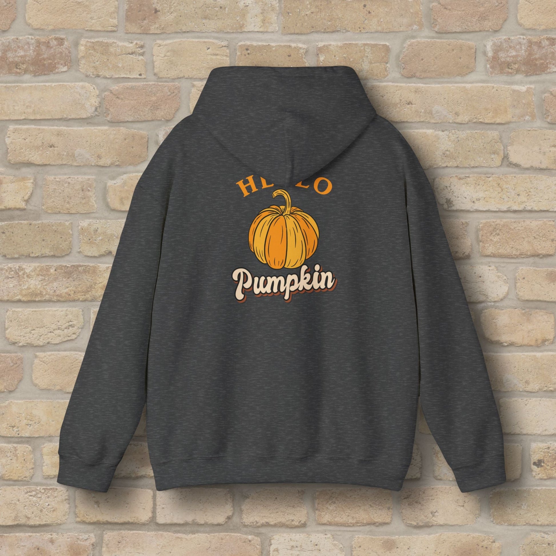 Graphic & Text Hello Pumpkin Pullover Hoodie - Vibrant Styles