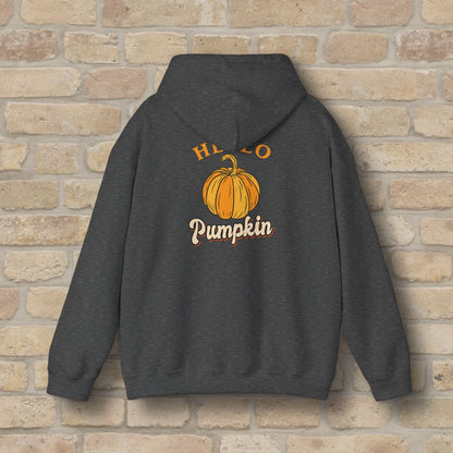 Graphic & Text Hello Pumpkin Pullover Hoodie - Vibrant Styles