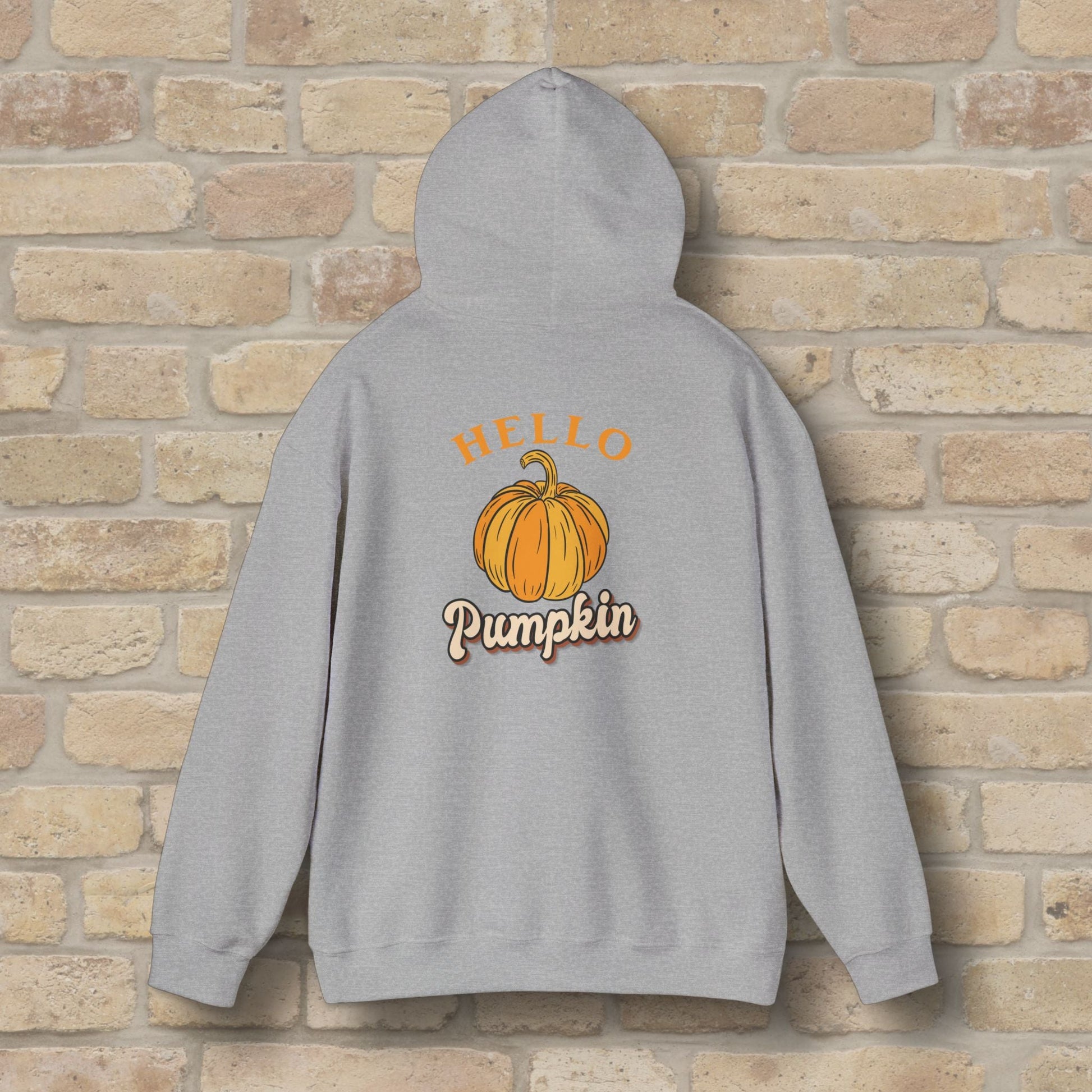 Graphic & Text Hello Pumpkin Pullover Hoodie - Vibrant Styles