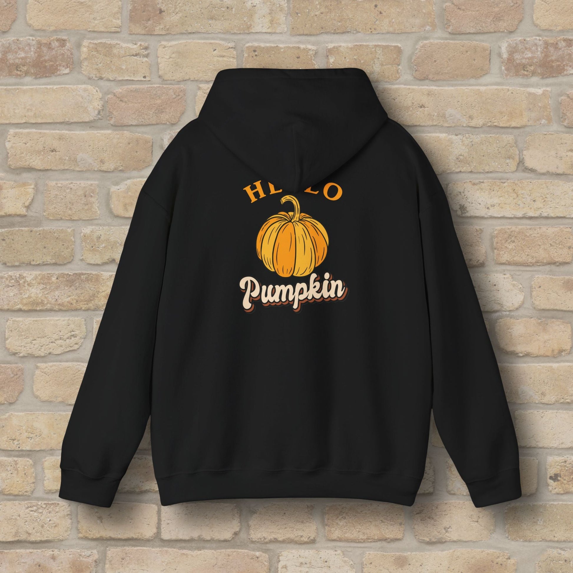 Graphic & Text Hello Pumpkin Pullover Hoodie - Vibrant Styles