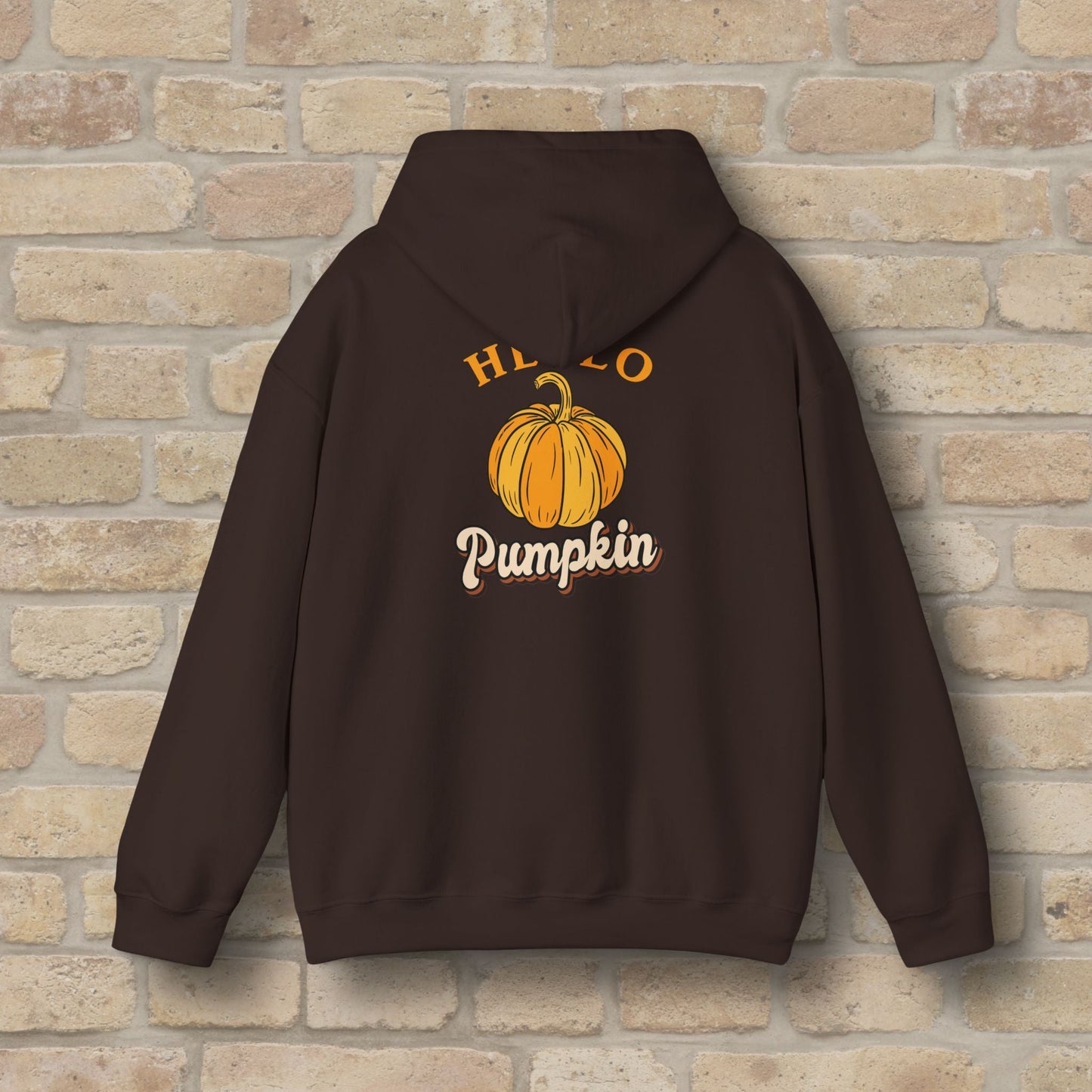 Graphic & Text Hello Pumpkin Pullover Hoodie - Vibrant Styles