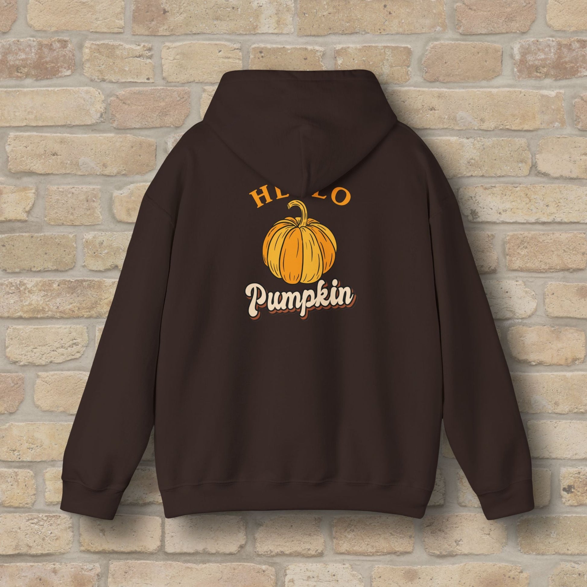 Graphic & Text Hello Pumpkin Pullover Hoodie - Vibrant Styles