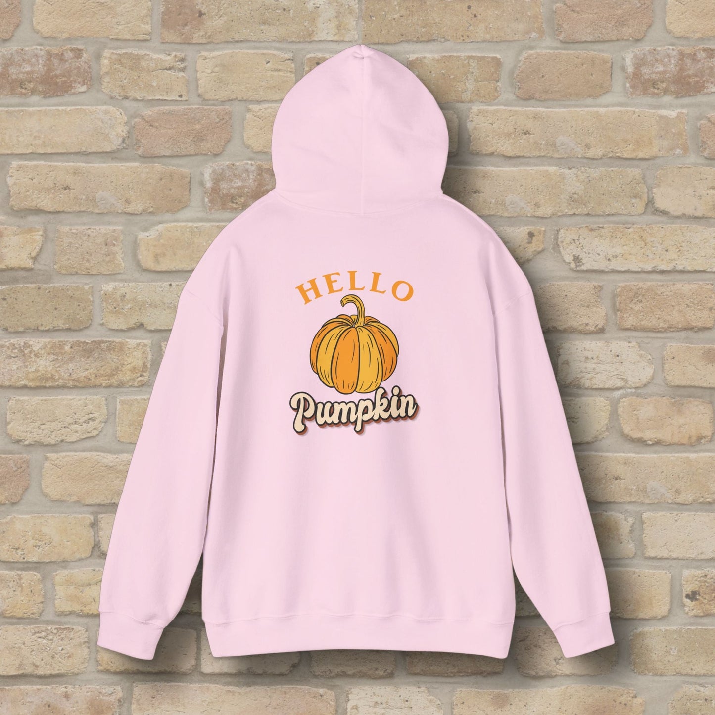 Graphic & Text Hello Pumpkin Pullover Hoodie - Vibrant Styles