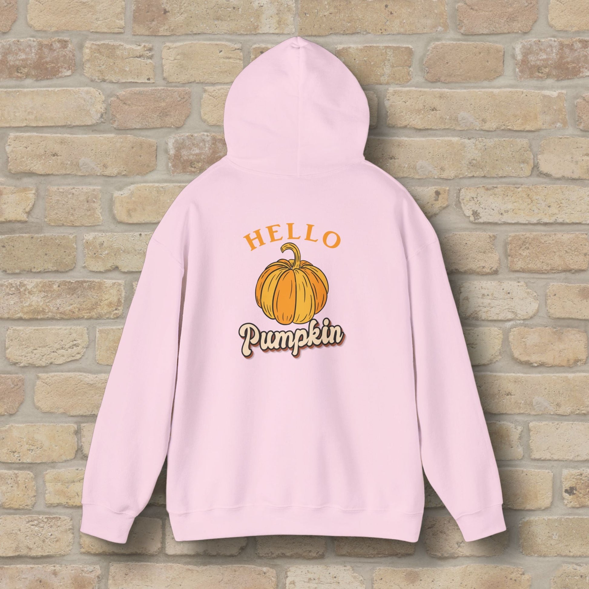 Graphic & Text Hello Pumpkin Pullover Hoodie - Vibrant Styles