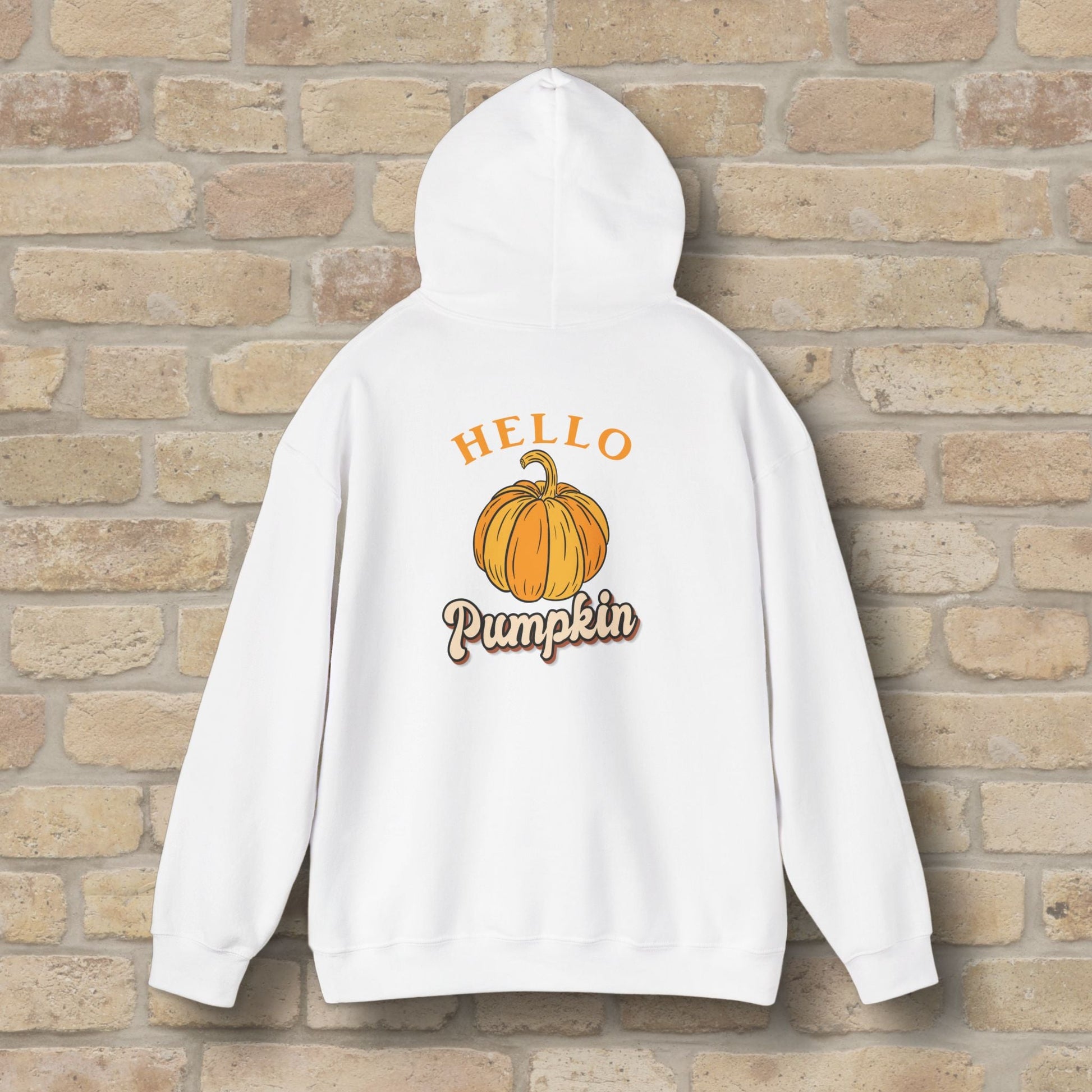 Graphic & Text Hello Pumpkin Pullover Hoodie - Vibrant Styles