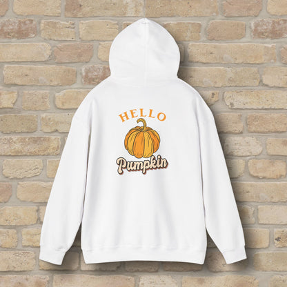 Graphic & Text Hello Pumpkin Pullover Hoodie - Vibrant Styles