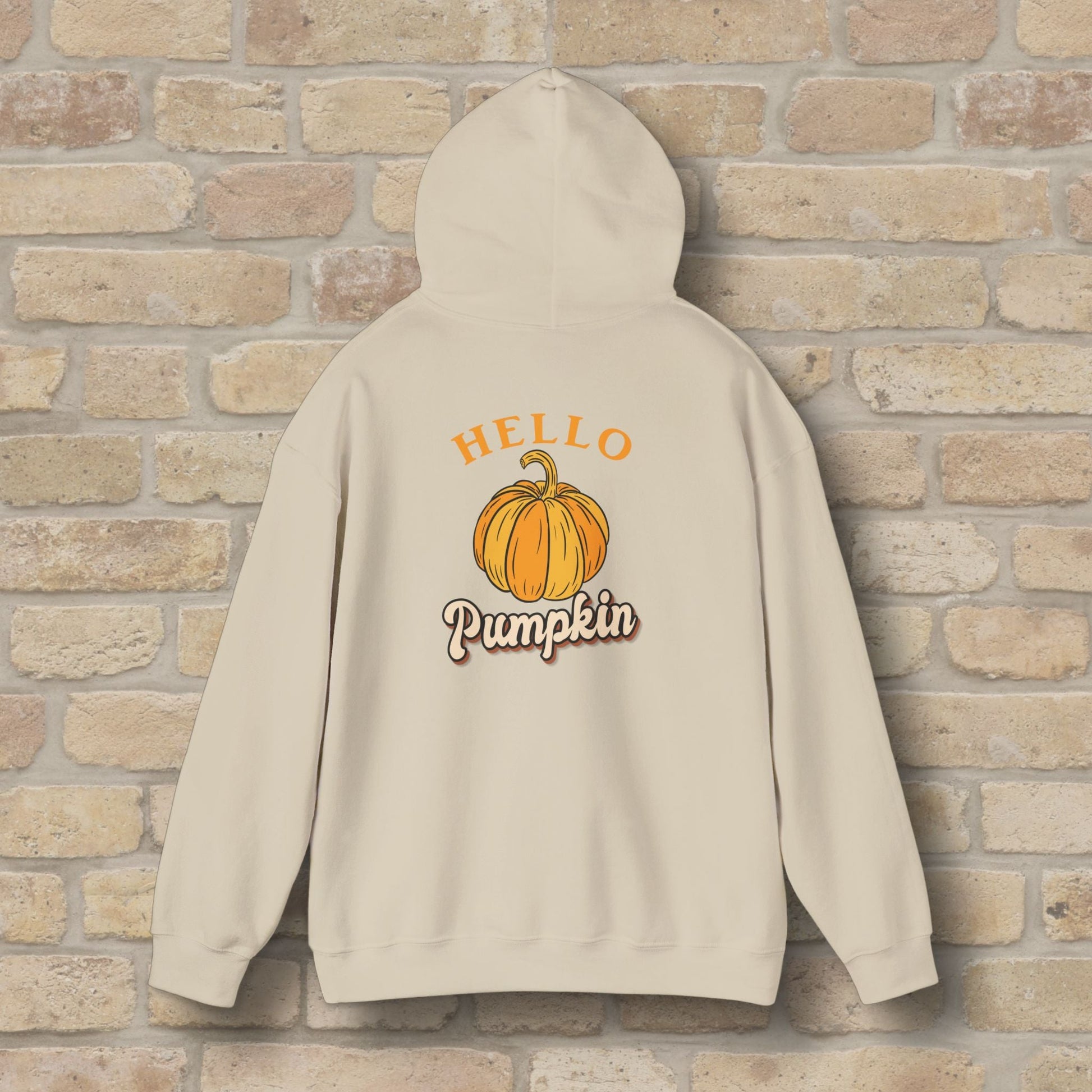 Graphic & Text Hello Pumpkin Pullover Hoodie - Vibrant Styles