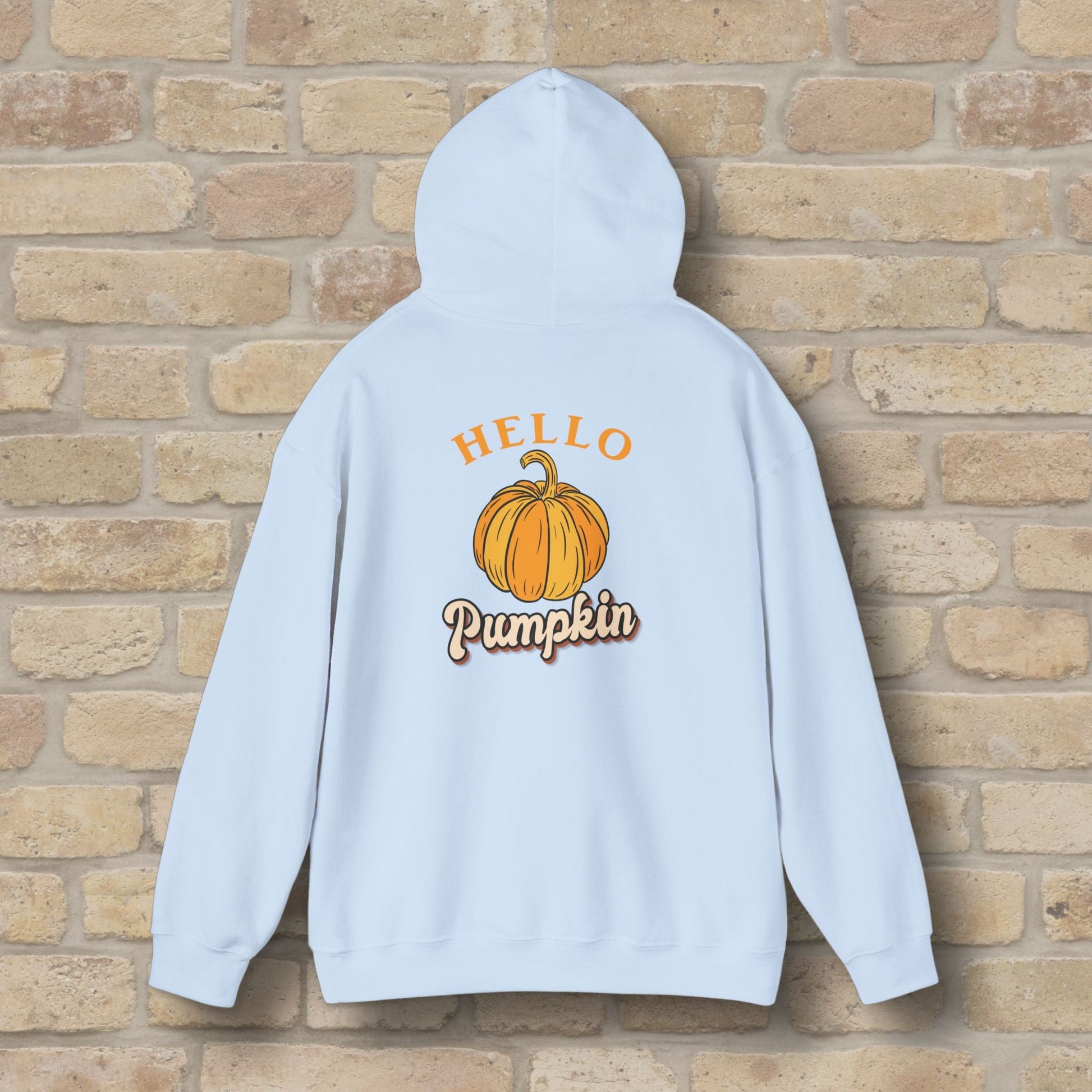 Graphic & Text Hello Pumpkin Pullover Hoodie - Vibrant Styles