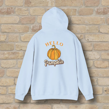 Graphic & Text Hello Pumpkin Pullover Hoodie - Vibrant Styles