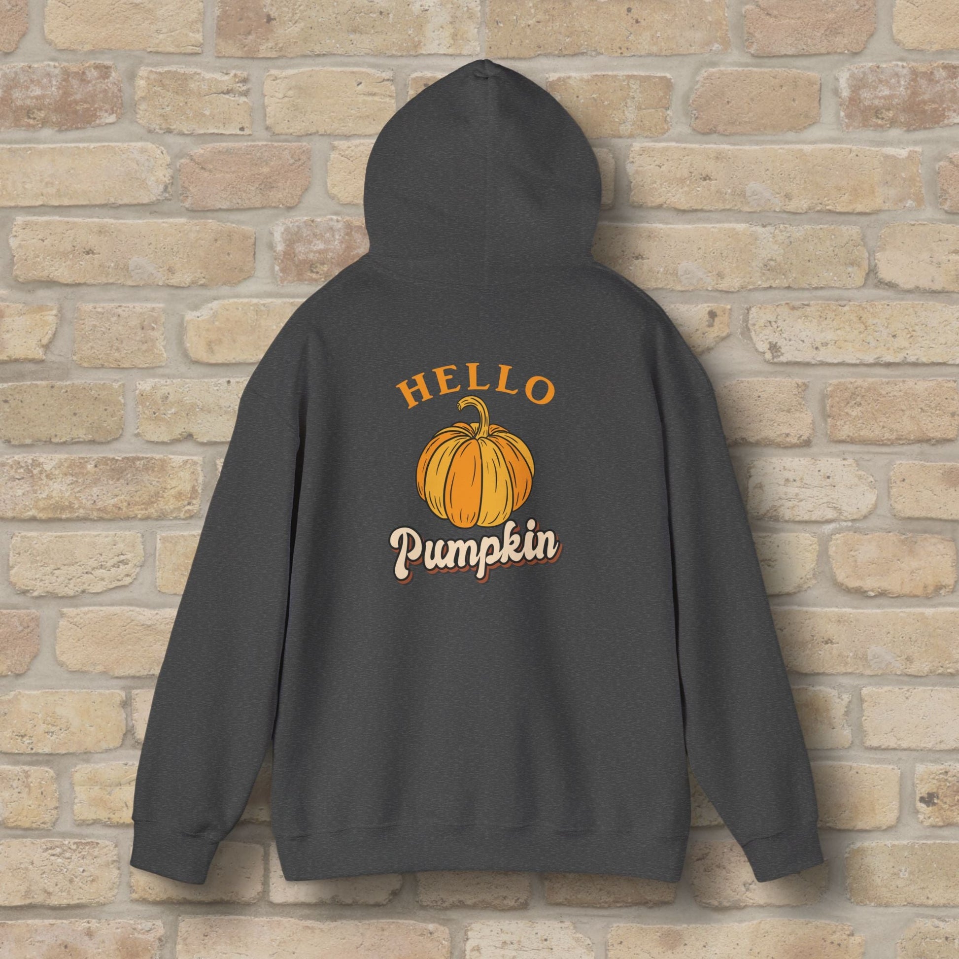 Graphic & Text Hello Pumpkin Pullover Hoodie - Vibrant Styles