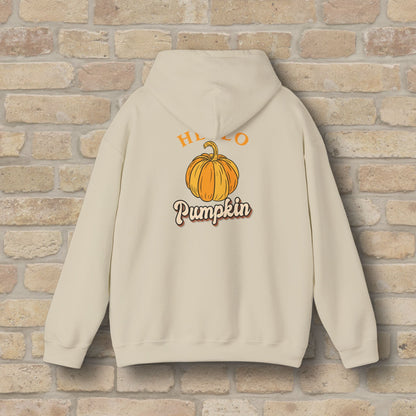 Graphic & Text Hello Pumpkin Pullover Hoodie - Vibrant Styles