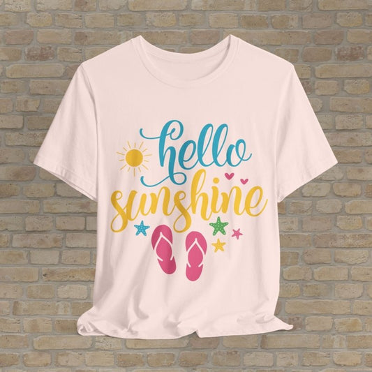 Mostly Text T-Shirts Hello Sunshine Tee - Vibrant Styles