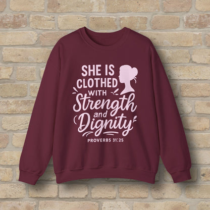 Mostly Text Her Dignified Strength Sweatshirt - Vibrant Styles