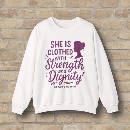 Mostly Text Her Dignified Strength Sweatshirt - Vibrant Styles