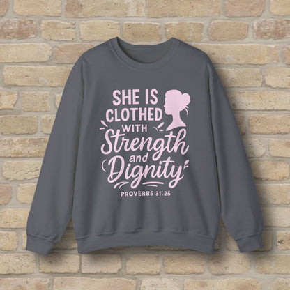 Mostly Text Her Dignified Strength Sweatshirt - Vibrant Styles