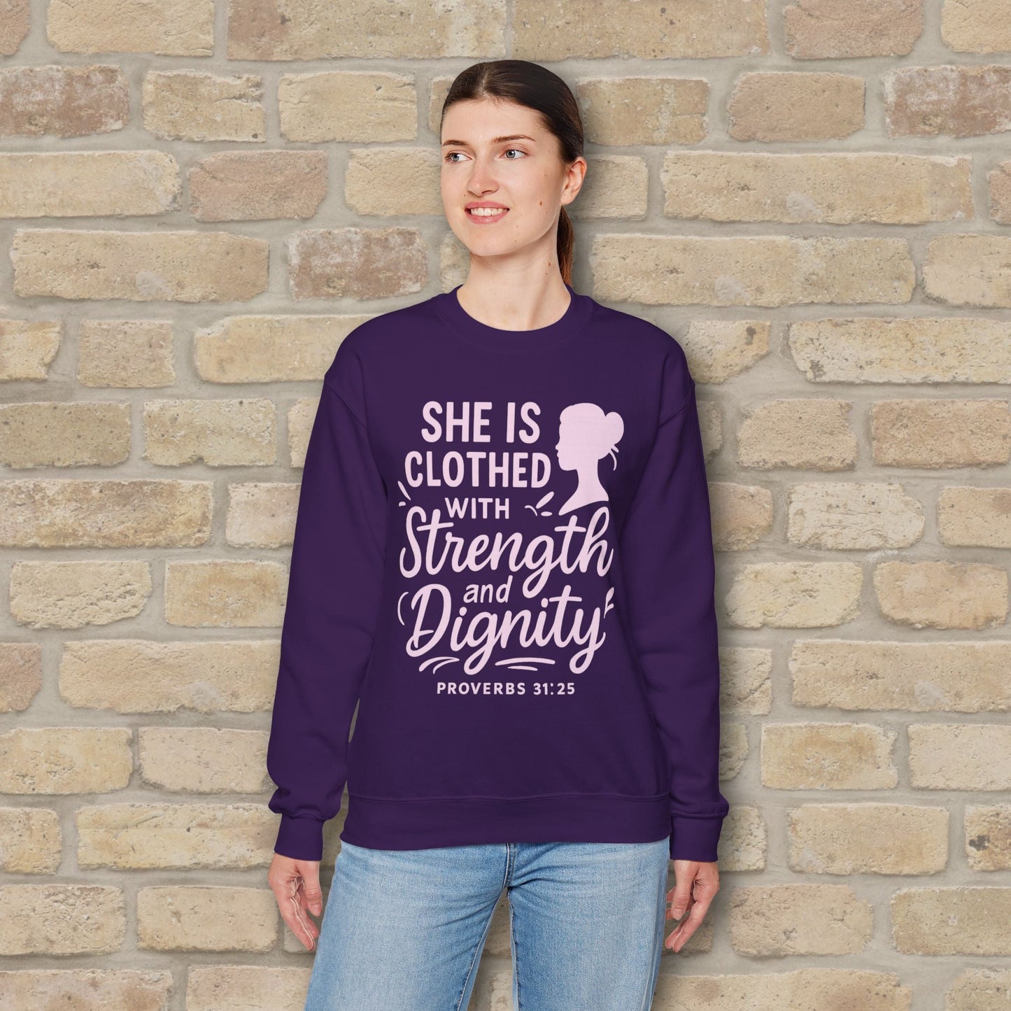 Mostly Text Her Dignified Strength Sweatshirt - Vibrant Styles
