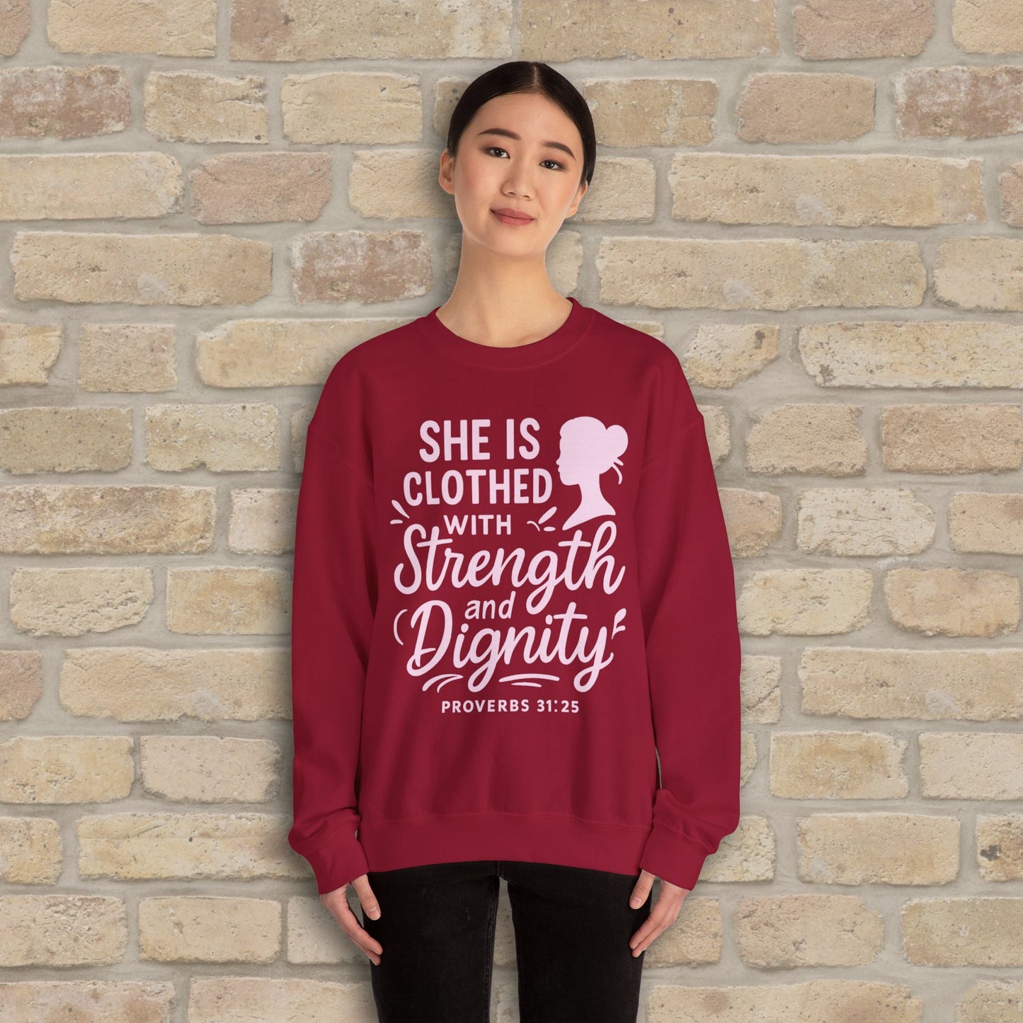 Mostly Text Her Dignified Strength Sweatshirt - Vibrant Styles