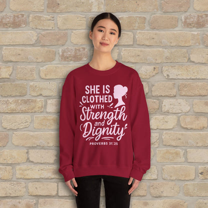 Mostly Text Her Dignified Strength Sweatshirt - Vibrant Styles