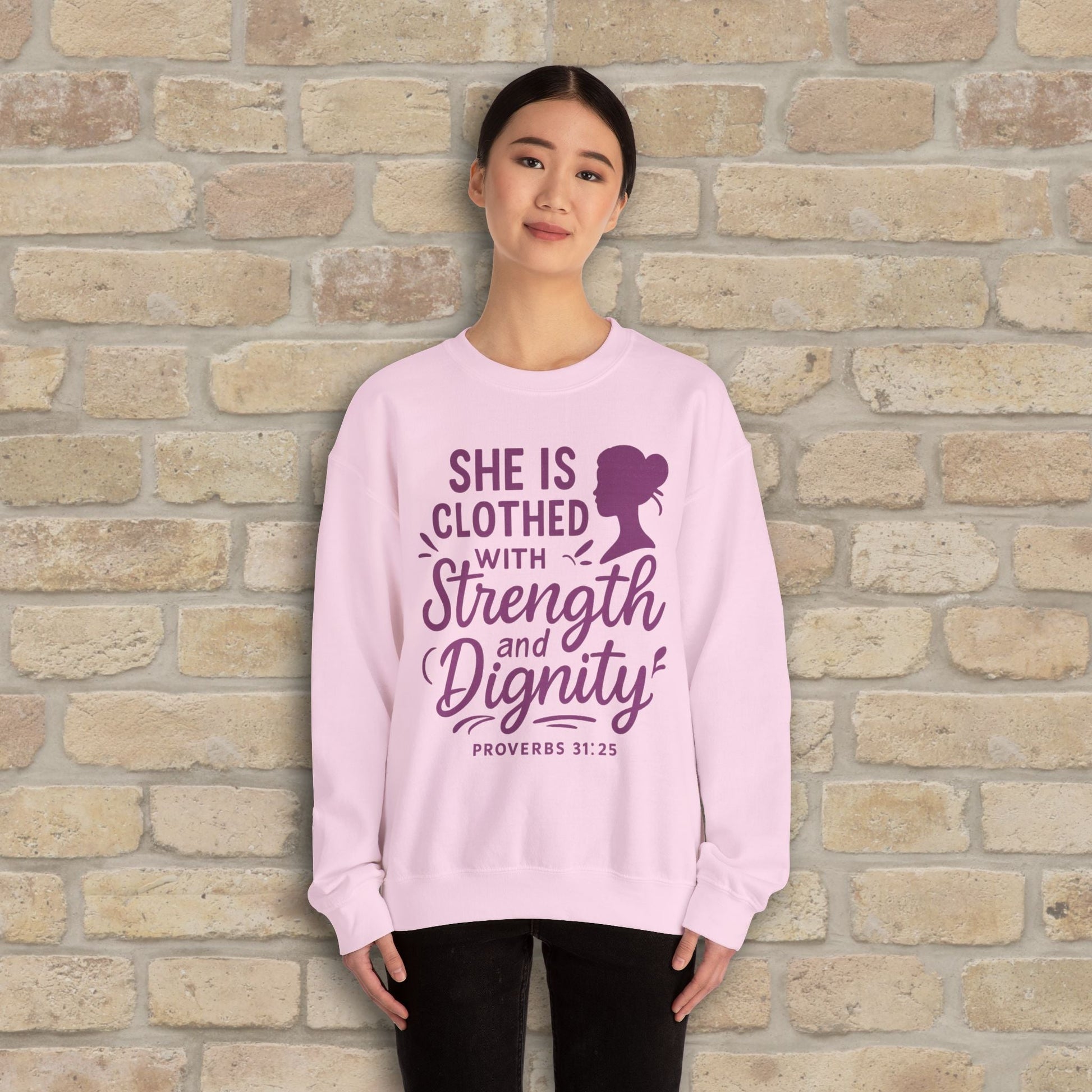 Mostly Text Her Dignified Strength Sweatshirt - Vibrant Styles