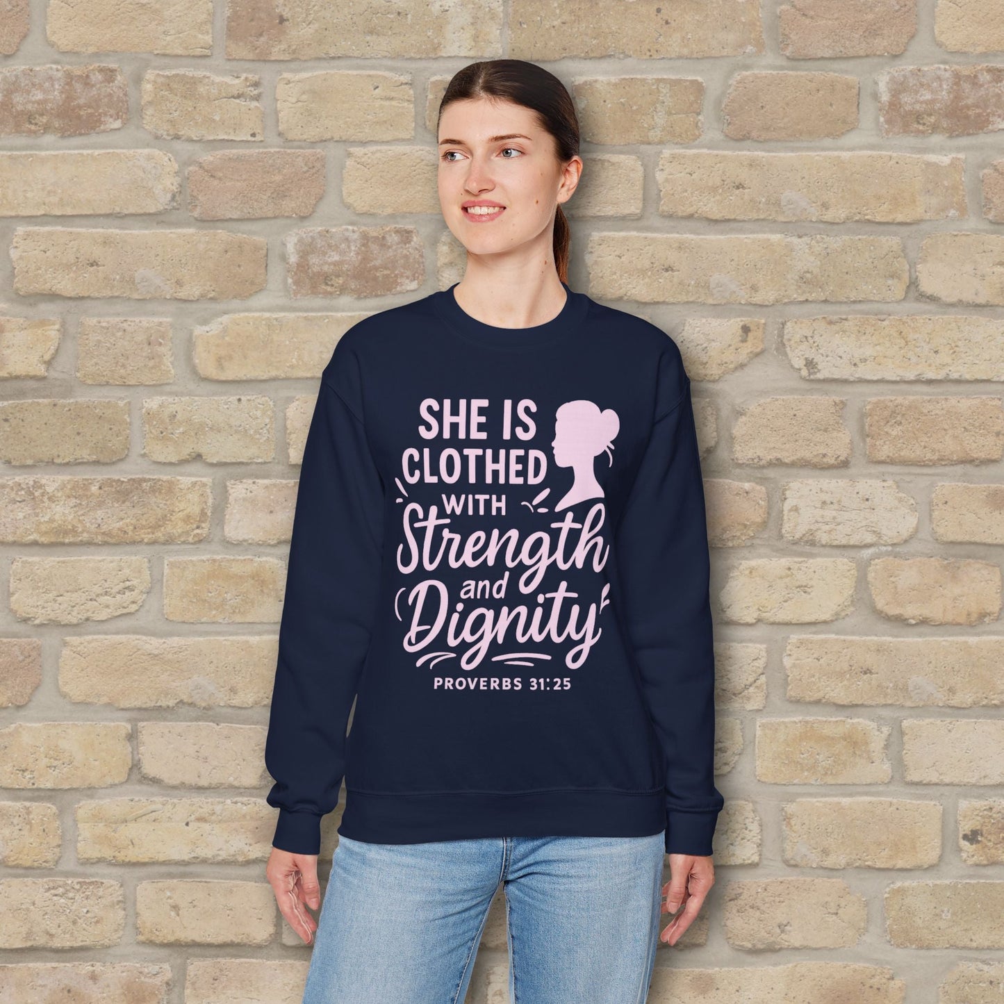 Mostly Text Her Dignified Strength Sweatshirt - Vibrant Styles