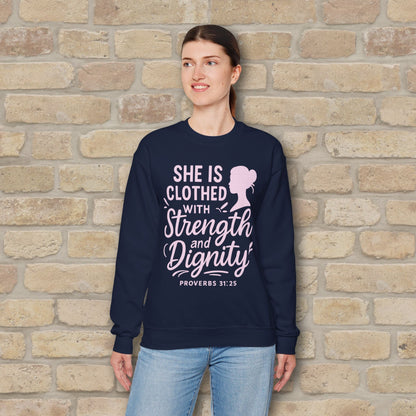 Mostly Text Her Dignified Strength Sweatshirt - Vibrant Styles
