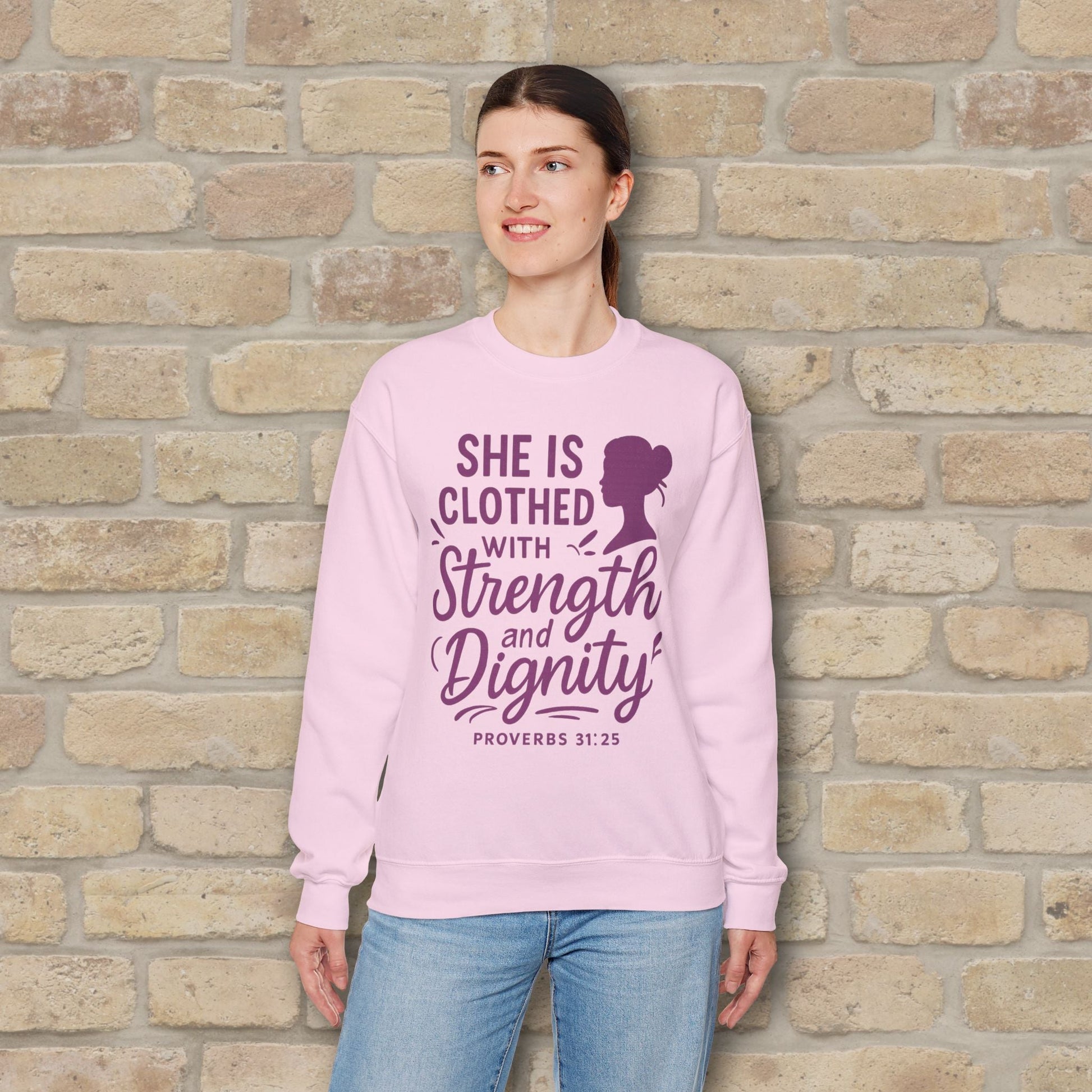 Mostly Text Her Dignified Strength Sweatshirt - Vibrant Styles