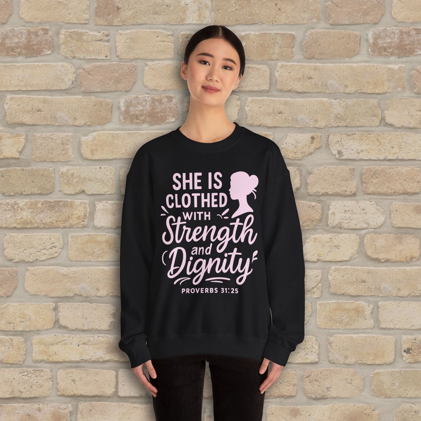 Mostly Text Her Dignified Strength Sweatshirt - Vibrant Styles