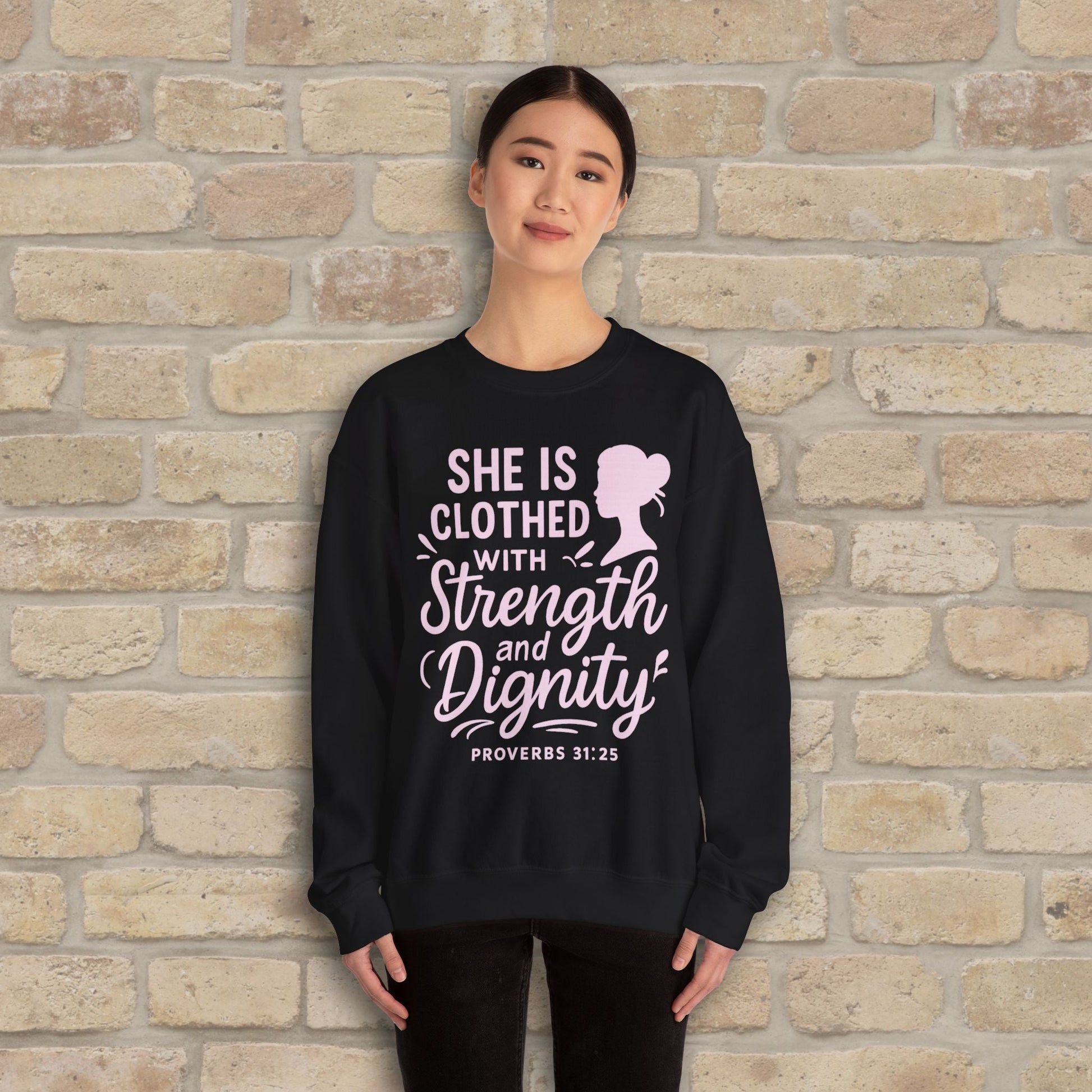 Mostly Text Her Dignified Strength Sweatshirt - Vibrant Styles