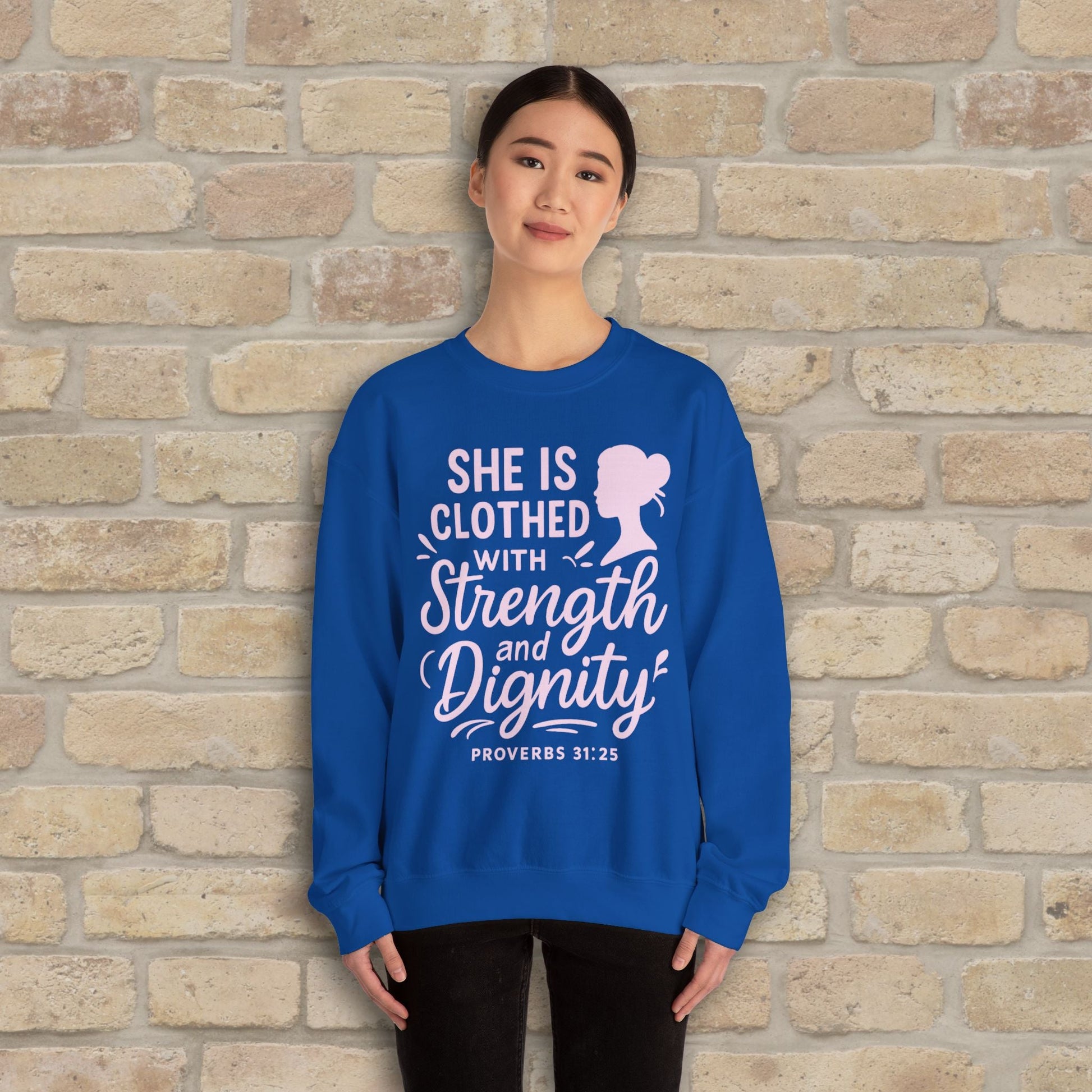 Mostly Text Her Dignified Strength Sweatshirt - Vibrant Styles