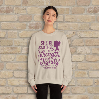 Mostly Text Her Dignified Strength Sweatshirt - Vibrant Styles
