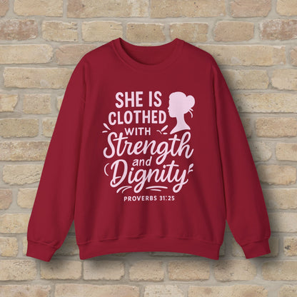 Mostly Text Her Dignified Strength Sweatshirt - Vibrant Styles