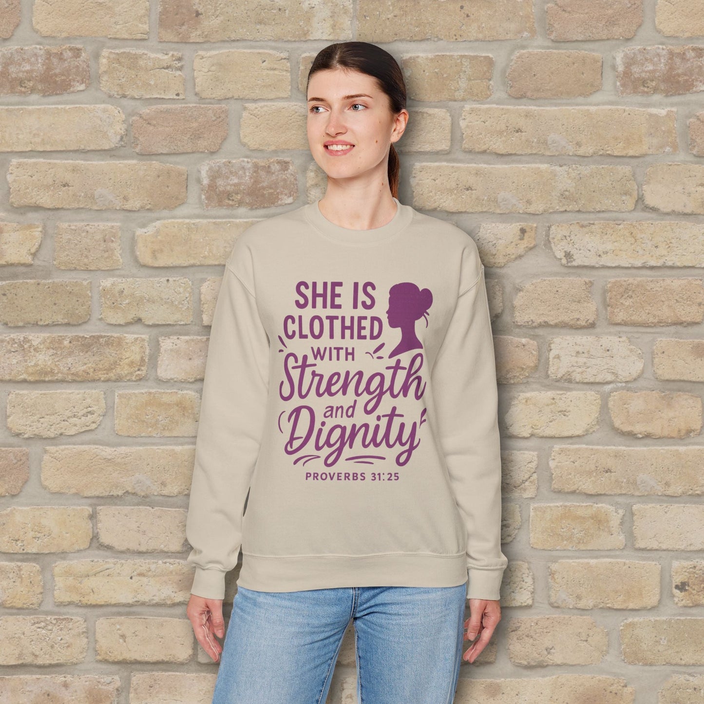Mostly Text Her Dignified Strength Sweatshirt - Vibrant Styles