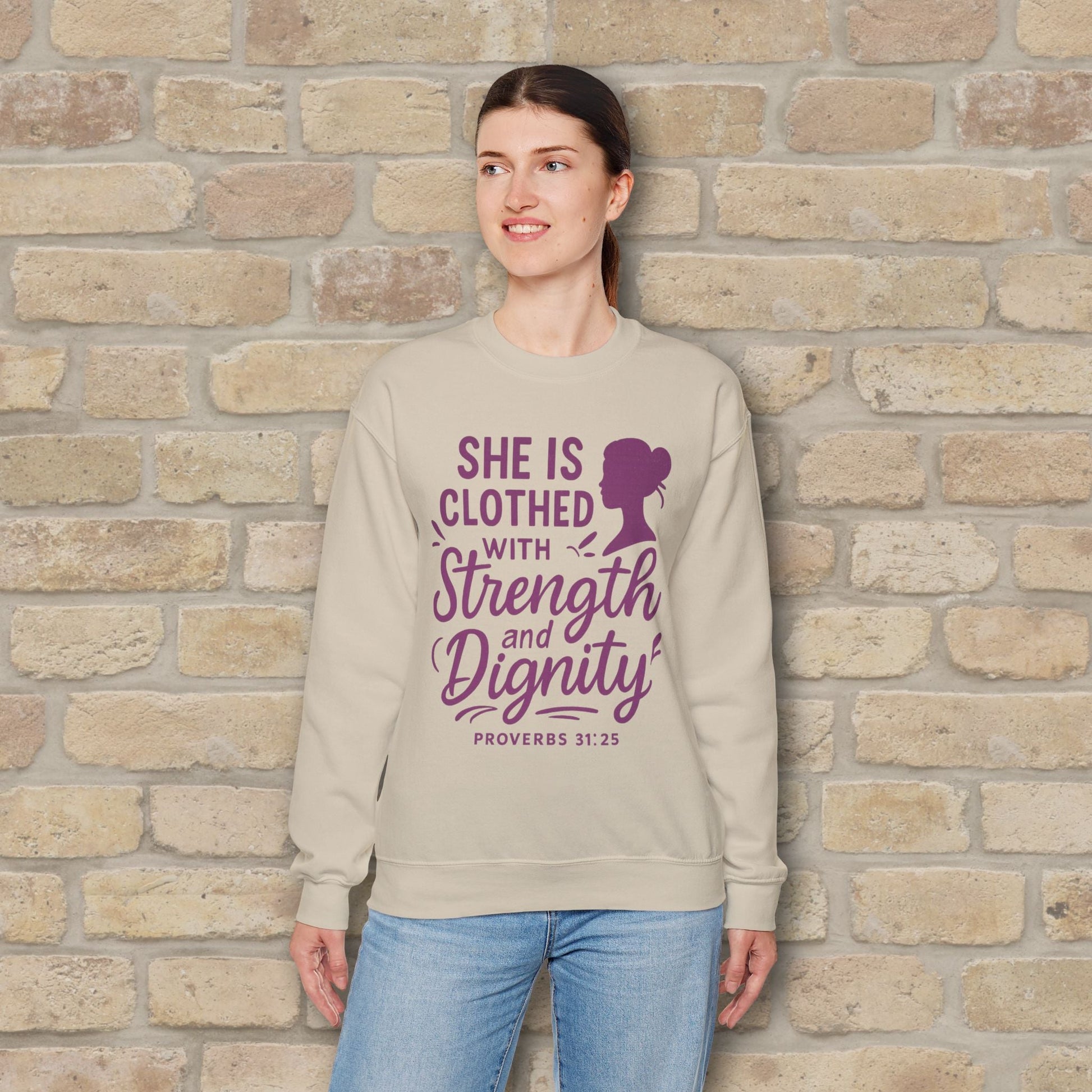 Mostly Text Her Dignified Strength Sweatshirt - Vibrant Styles