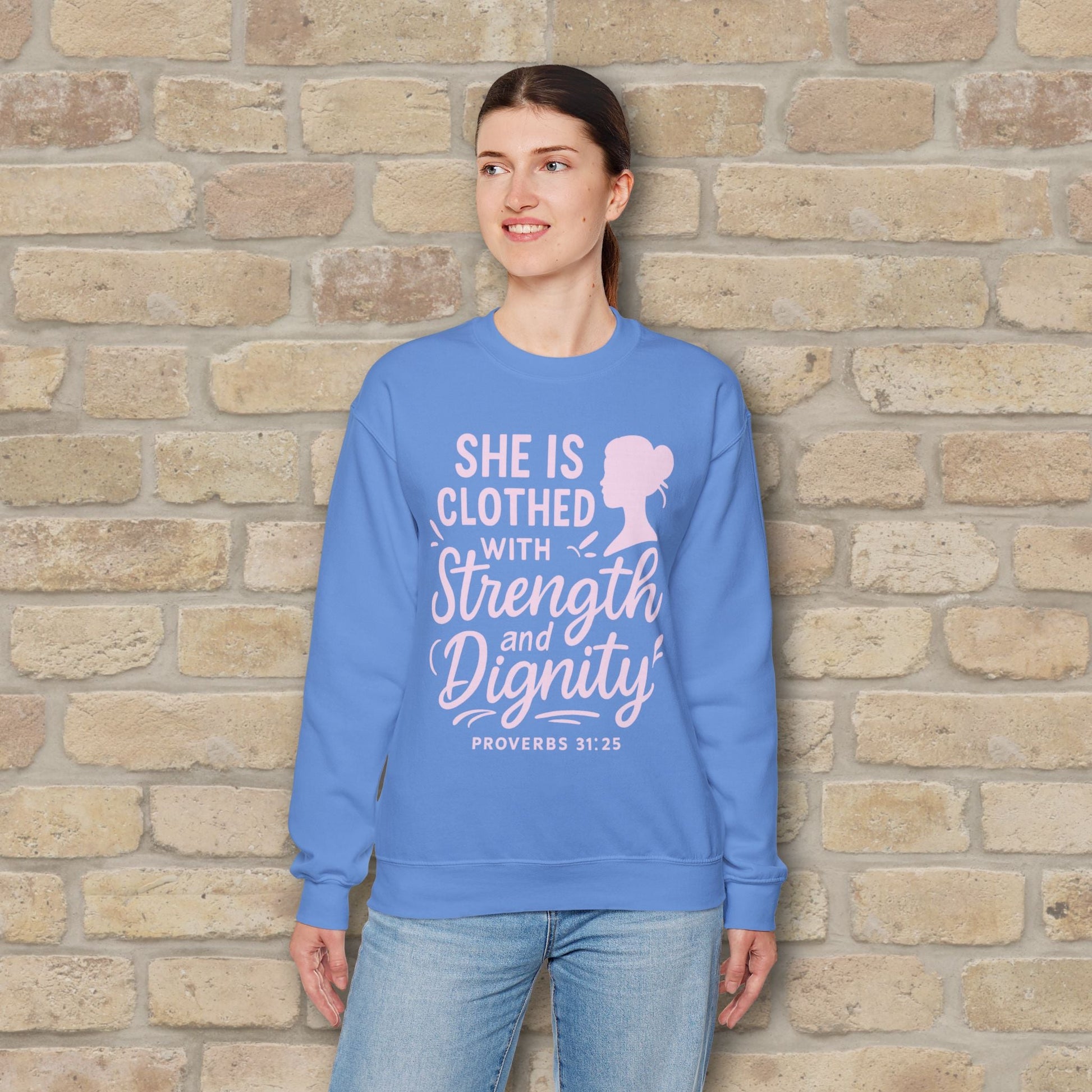 Mostly Text Her Dignified Strength Sweatshirt - Vibrant Styles