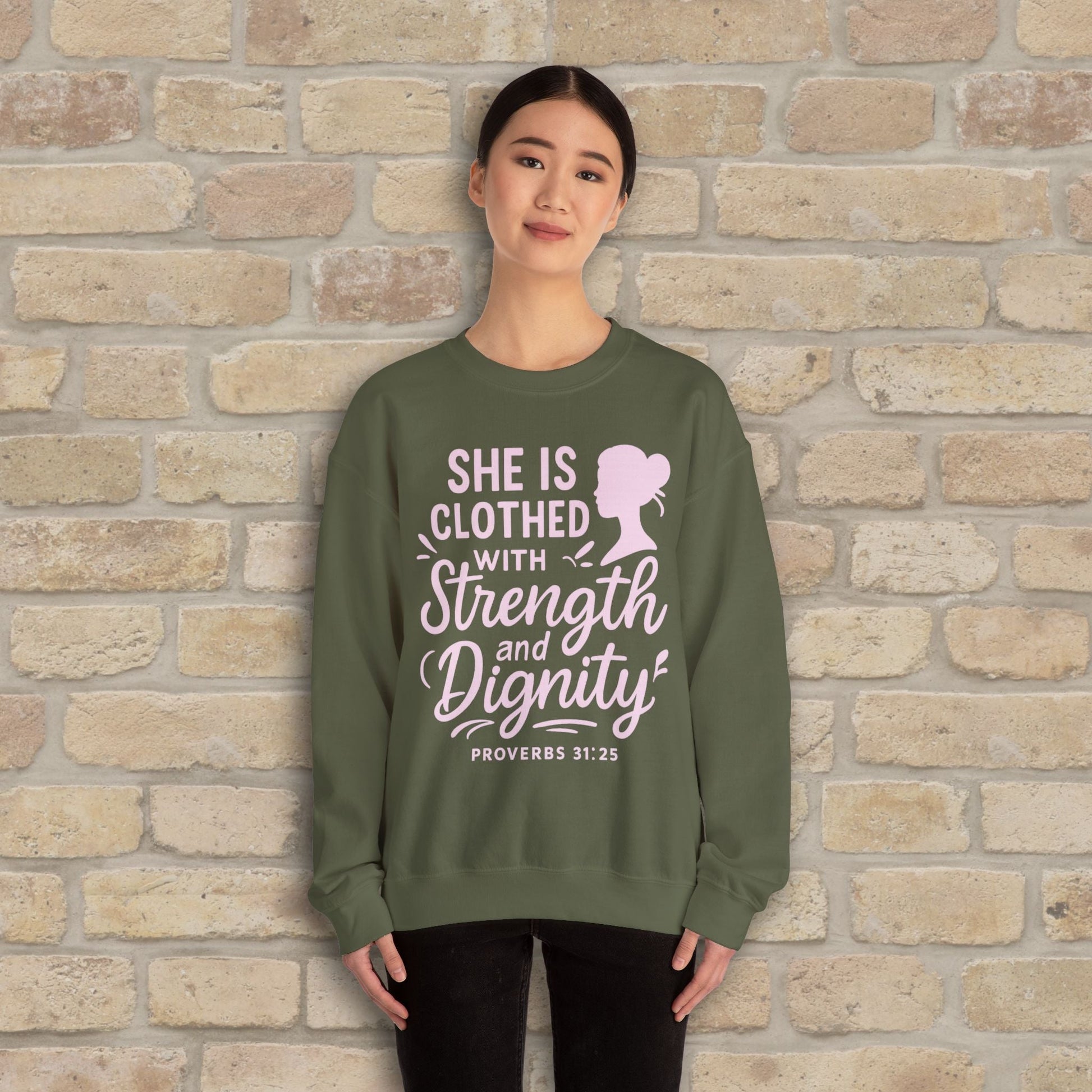 Mostly Text Her Dignified Strength Sweatshirt - Vibrant Styles
