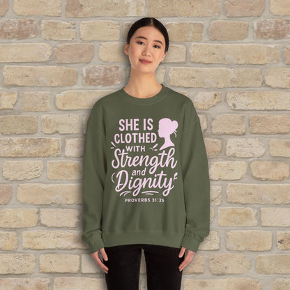 Mostly Text Her Dignified Strength Sweatshirt - Vibrant Styles